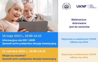Zdjęcie do Webinaria CEDUR dla SENIOR&Oacute;W 18 maja i 21 czerwca 2023
