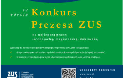 Zdjęcie do Konkurs Prezesa ZUS na najlepszą pracę licencjacką, magisterską oraz doktorską